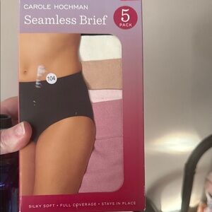 Midnight by Carole Hochman Seamless Brief 5-Pack - Black, Cream, Pink